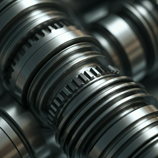Close-up of industrial machinery components and steel joints — engineering precision
